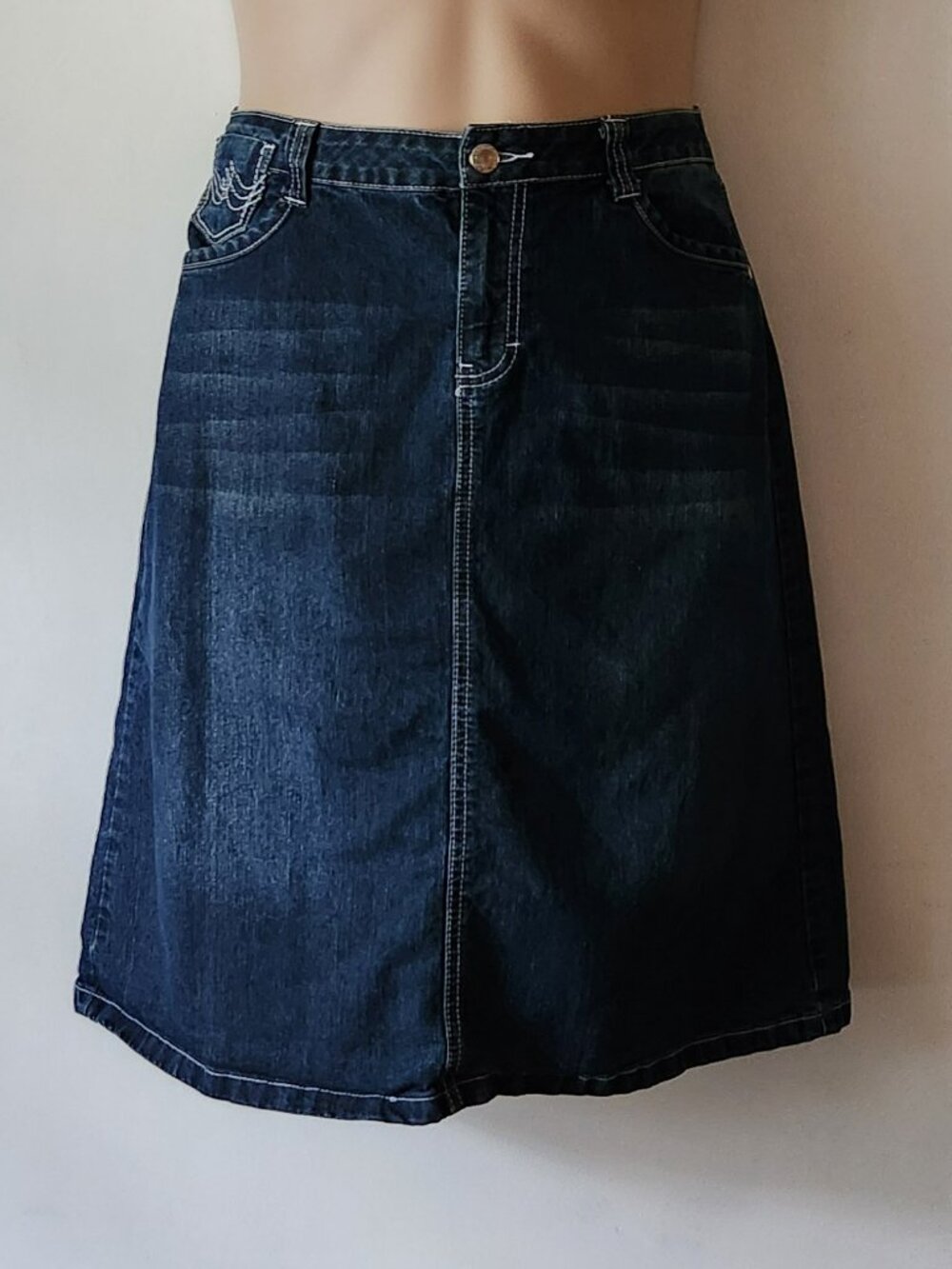 Cato denim skirt sz 14 dark blue GUC